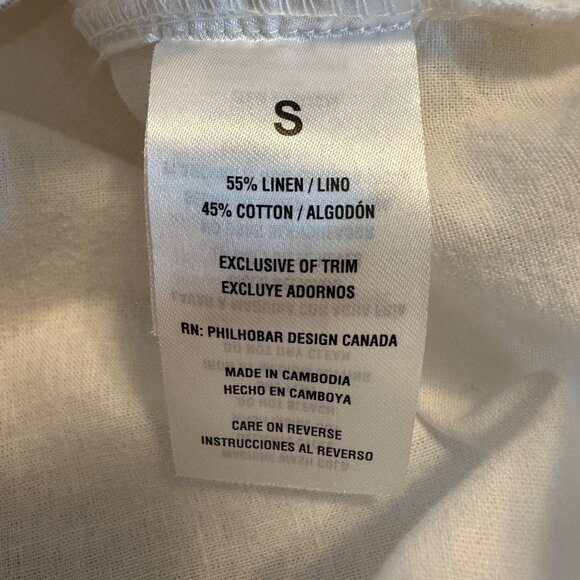 Nicole Miller Womans White Linen Blend Short Sleeve Button Detail Blouse S - Picture 7 of 10